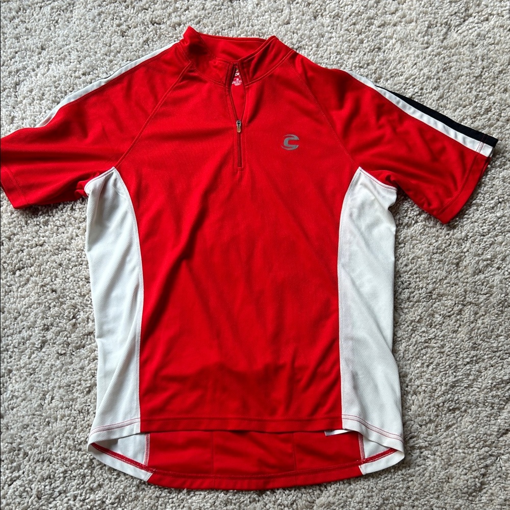 Cycling Performance Shirt in Red and White